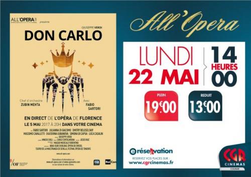 OPERA - DON CARLO - 14h00 en rediffusion