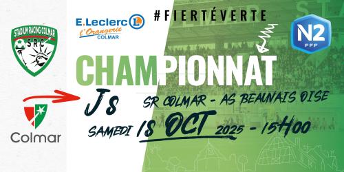 Samedi 18 octobre à 15h00 : SR Colmar - AS Beauvais Oise