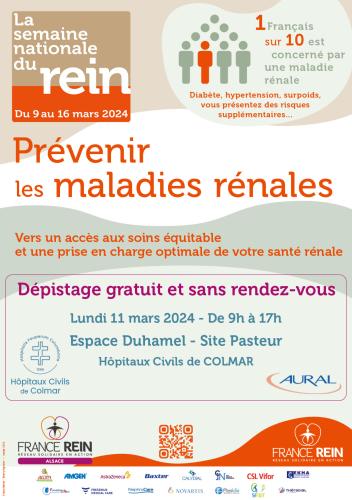 Semaine du rein - journée de dépistage aux Hôpitaux Civils de Colmar