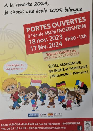 Portes ouvertes école bilingue associative ABCM Jean Petit à Ingersheim 